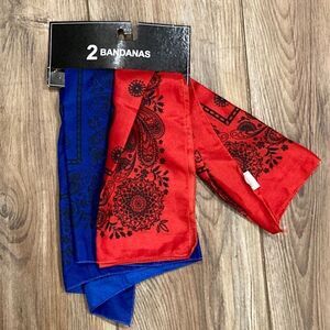 5/$15 NWT Classic Red and Blue Bandanas